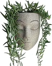 Bossa Linda Wall Planter | 7 Colors Avail | Unique Face Planters Pots Head Planter - Plant Gifts for Indoor Plant Lovers Gift Ideas - Face Planter Gifts for Plant Lovers, Succulent Plant Gift - Beige
