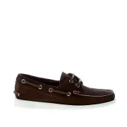 CHURCH'S men shoes dark brown suede Marske laced boat shoes EDB019