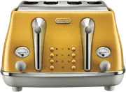 DeLonghi Icona Capitals New York Yellow 4 Slice Toaster