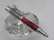 STUNNING HIGH QUALITY FIREMAN'S RED/BLACK/PEACH ACRYLIC LEVER ACTION BP PEN