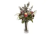 84cm Protea & Native Arrangement in Glass Vase Artificial Plant Flower Tree Fake