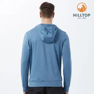 【Hilltop 山頂鳥】Hiking Hoody Polygiene 男款抗菌吸濕快乾保暖連帽刷毛衣 PH51XMK3 藍