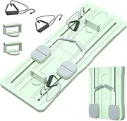 Multi-Functional Ab Exercise Board, Ab Roller Exercise Machine with Resistance Band, Capable of Bearing 150KG, with Tension Rope, Push Up Handle, and Knee Pads(Green)