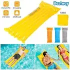 Inflatable Float Raft with Pillow For Adults Kids Pool Water Mat Lounge Chair