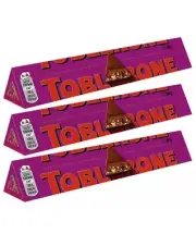 Toblerone Switzerland Milk Chocolate With Raisins & Honey & Almond 100g, 3 pack.