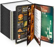 20-Pack Legal Size 4-Page Menu Covers with Elegant Black Trim