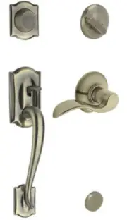 SCHLAGE Camelot Single Cylinder Handleset and Georgian Knob F60 CAM 609 GEO