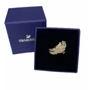 Swarovski Nice Feather Motif Ring White, Gold-tone plated size 55 EUR / 7 USA