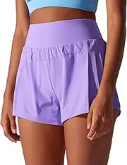 [JTSONN] Running Shorts Women's Short Sports Shorts 2 in 1 Sports Trousers Short Summer Tennis Fitness Yoga Running Shorts with Back Pocket Quick-Drying Running Shorts with Inner Lining