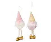 C98 2PCS Christmas Decoration Christmas Flannel Faceless Doll Hanging Leg Pendant Creative Forest Elderly Doll Hanging Pendant