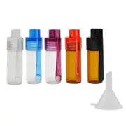 5pcs Glass Spice Tool with Spoon & Small Storage Bottle 5.1x1.5cm for Outdoor Camping Traveling (w/Mini Funnel)