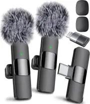 Dual Wireless Lavalier Microphones for iPhone & Android - Clear Sound 2 Pack