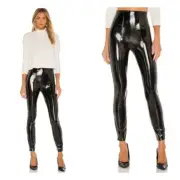 SPANX Sleek Black SPANXshape High Waist Faux Leather Patent Leggings Size S
