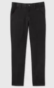 Cat & Jack Girls Flat Front Stretch Uniform Skinny Pants Color Ebony Size 7