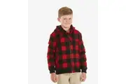 Swanndri Kids Crooked Wool Hoodie SW13434K Red/Black Check Warm & Rugged Outdoor Jacket