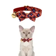ANYWAGS Cat Collar Banner Red Bow Small with Safety Buckle, Bell, and Durable Strap Stylish and Comfortable Pet Accessor