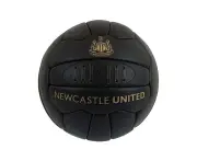 Newcastle United FC Heritage Retro Leather Football (Black/Gold) - BS4589