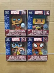 Funko Minis Marvel Gingerbread Avengers Glow/Diamond CHASE Set of 4 RARE VHTF