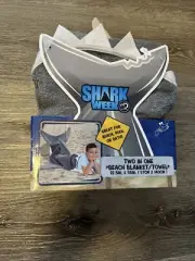 Shark Week 2-in-1 Shark Tail Beach/Bath Towel 23" x 55" NWT Discovery
