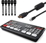 Blackmagic Design ATEM Mini Pro ISO HDMI Live Stream Switcher Bundle with 6’ HDMI Cable, 7’ Cat5e Cable, and 5-Pack of SolidSignal Cable Ties (SWATEMMINIBPRISO)