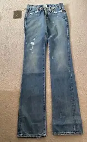 NWT - True Religion 'Micky Big T' Bootcut Jeans- Size 24
