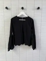 Decjuba shelley cotton broderie top black size 8
