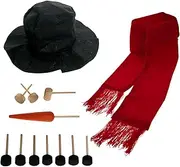 [BESTPYSANKY] Snowman Decorating 13 Pieces Kit – Classic Winter Accessory Set with Hat, Scarf& Wooden Features