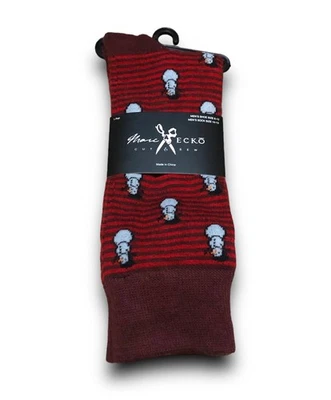 Marc Ecko Cut & Sew Mens Novelty Crew Socks Red Striped Snowman