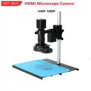 16MP HDMI Microscope Camera 1080P + 150X C-Mount Lens + 56-LED Ring Light+Stand