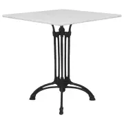 Berlin Marble Square Table White (With Cast Iron Base)