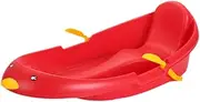 Generic Snow Sled with Brake for Downhill, Easy to Use, Multifunctional, Lightweight, Grass Sled, Snow Sled for Children, Kids, Girls, Red