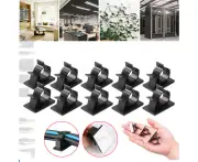 20x Adhesive Cord Management Cable Clips Wire Holder Organizer Clamp Black