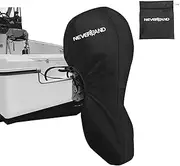 NEVERLAND Outboard Motor Cover Trailerable Full Boat Motor Cover 600D Heavy Duty Water Resistant Fade and Crack Outboard Engine Covers with Zipper, Fits 100-150HP Motor Black