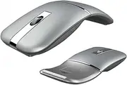 Wireless Bluetooth Mouse 2.4G Dual Modes Rechargeable Portable Curved Mouse Silent Click Mice Rotate Foldable Mouse for Home, Office, Travel