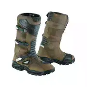 TUFF GEAR MOTORCYCLE WATERPROOF COWHIDE LEATHER ADVENTURE RIDING BOOTS - BROWN