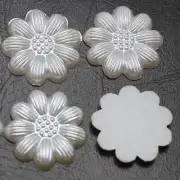 200 Pure White Acrylic Pearl FlatBack Sunflower Cabochon 13mm Scrapbook Craft
