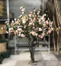 在飛比找樂天市場購物網優惠-仿真玫瑰花樹 假樹大型植物 櫻花桃花室內客廳婚慶幸福樹裝飾定