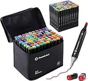 Alcohol Markers,80 Colors Chisel & Fine Dual Tips,Paint Markers For Coloring, Drawing, Sketching, Card Making and DIY Patinting- Perfect for Adults and Kids