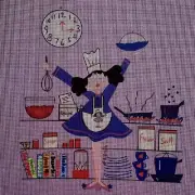 Needlepoint THE COOK Canvas | DIY Custom Mesh Canvas Embroidery Kit Whimsical