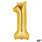 40" GOLD Number 1 Mylar Foil Balloon 1 pc Party BackDrop Decorations Supply