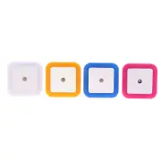 EU Plug LED Night Light Mini Square Light Sensor Control Nightlight Lamp CR