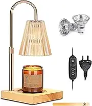 TOJUNE Dimmable Candle Warmer Light, Timer Electronic Wax Melting Lamp, Lantern Height Adjustable for Jar Scented, Home Decor, Yoga, Aromatherapy Gift with 2 Bulbs, AU Socket 220V (Amber)