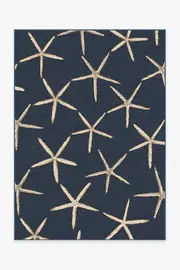 150' x 215' | Machine Washable Runner Rug | Kid & Pet Friendly | Indoor Rug | Starfish Navy Rug | Ruggable
