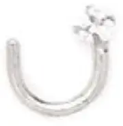 [JewelryWeb] 14ct White Gold Dolphin Body Piercing Jewelry Nose Screw