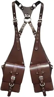 [Miaeowve] Adjustable Faux Leather Underarm Shoulder Bag for Women Men, Medieval Underarm Strap Wallet Phone Holster