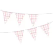 Pastel Pink Gingham Paper Flag Bunting