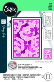 Sizzix A6 Stencil 2pk Cosmopolitan Sunday in the Park #2 by Stacey Park : 2024