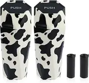 2Pcs Car Cup Holder Trash Can,Car Trashcans,Car Waste Bin,Diamond Cut Design Car Garbage Can,Leakproof Car Trash Bin for Car Offices (Cow Print)