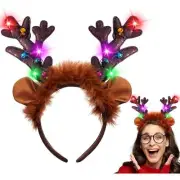 SALE!NEW 5 Light Up Headbands Cute Reindeer with LED Lights Ships fast!