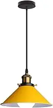 TONFON Nordic Style Chandelier Color Iron Art Pendant Light Macaron Office Vintage Farmhouse Hanging Light for Kitchen Island Entryway Dining Room Study Room Living room Bedroom Bar Restaurant(Yellow)